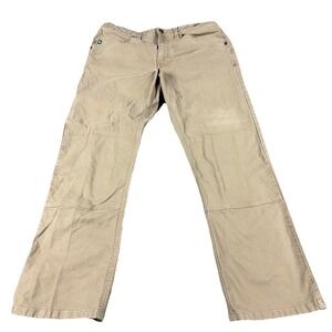 Stio Chino Pants Mens 33 Khaki Pocket Outdoors Acorn Double Knee Preppy 34x27